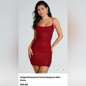 Red Bedazzled Mini Dress